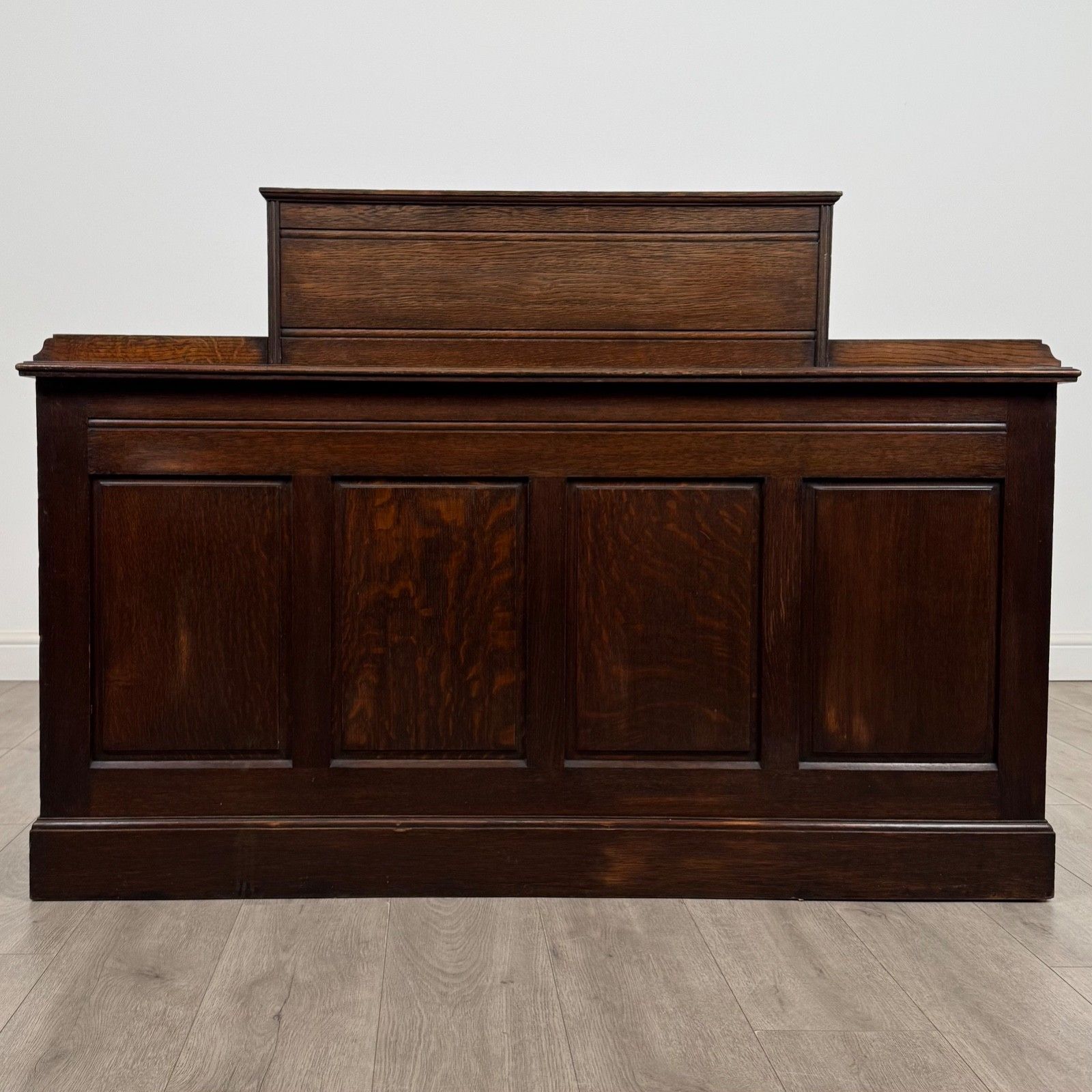 Antique 19th Century Tambour Top Bankers Desk In Oak photo vinterior