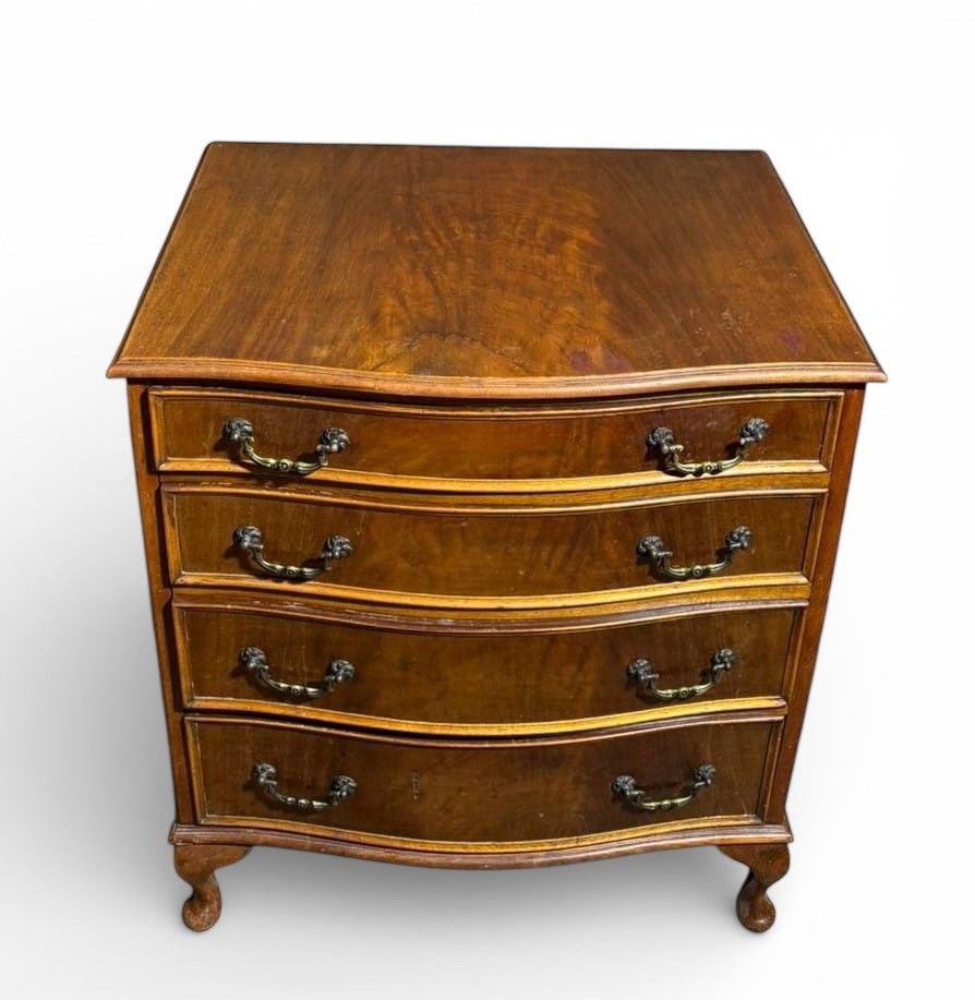 Antique Style Mahogany Chest Of Drawers Cabriole Legs Vintage C1950s photo 225.0