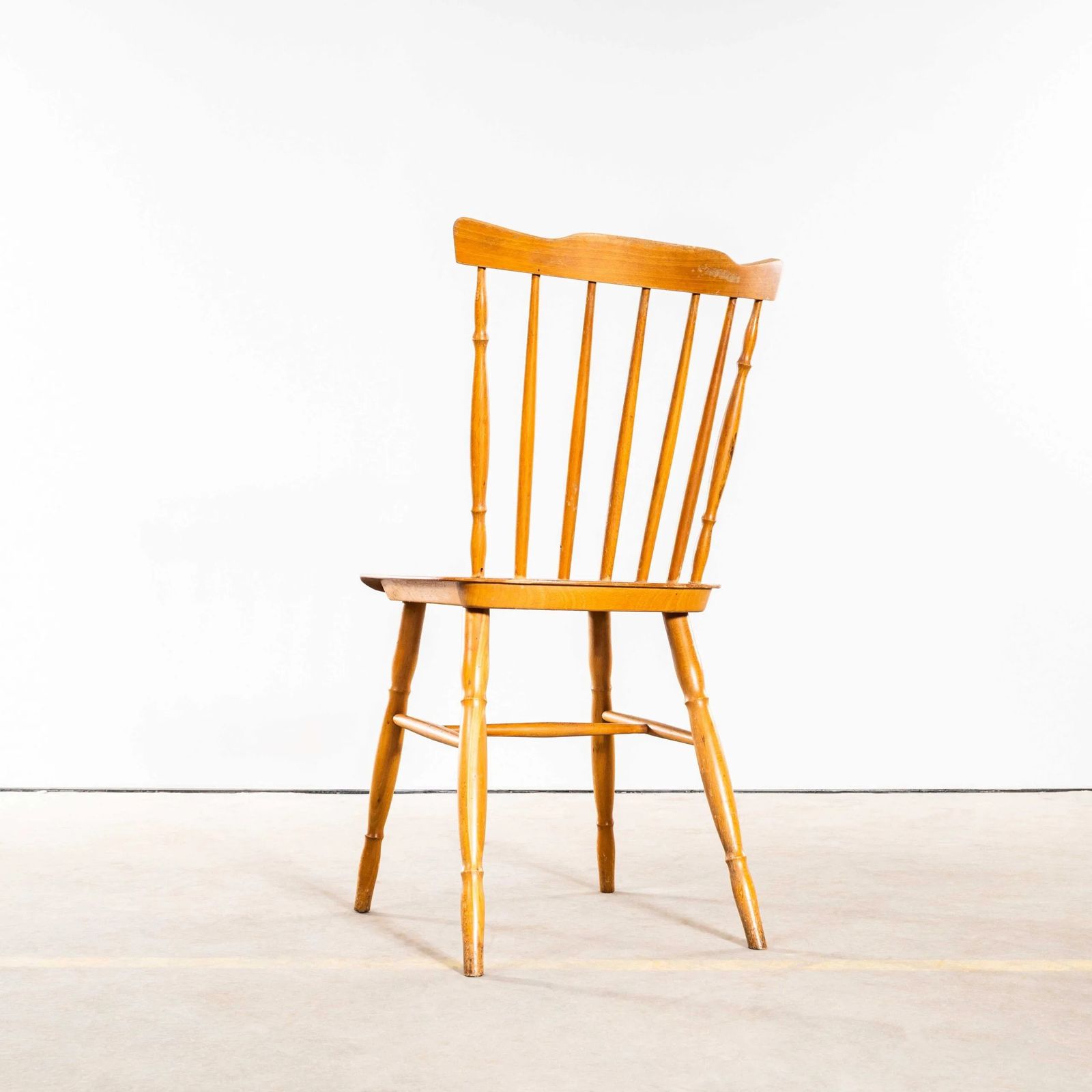1950’s Elegant Stick Back Lipped Seat Dining Chairs – Set Of Four photo vinterior