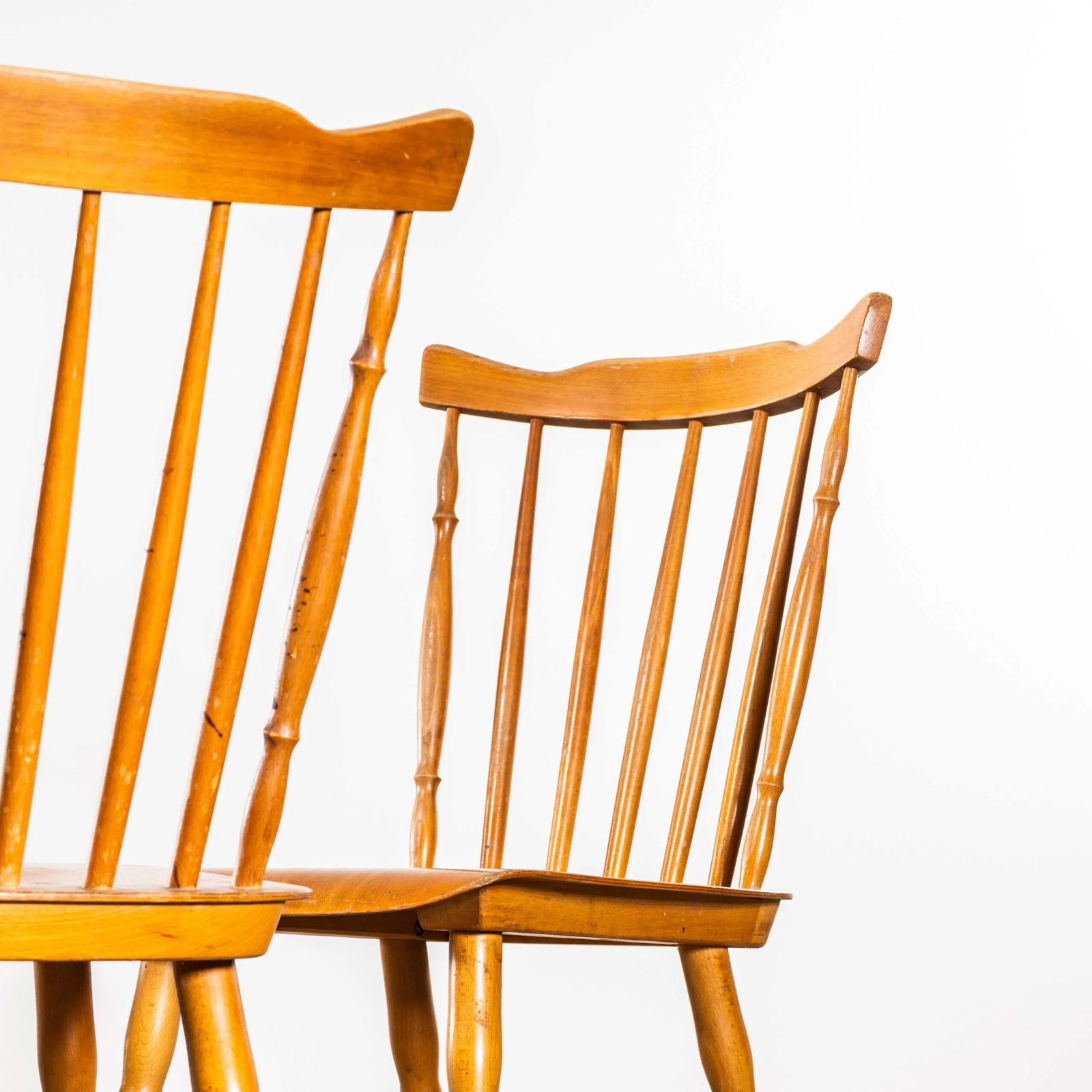 photo furniture 1950’s Elegant Stick Back Lipped Seat Dining Chairs – Set Of Four