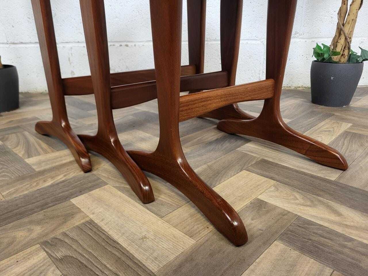 Vintage Mid Century Sutcliffe Teak Nest Of Tables Danish Scandi Retro Mcm photo furniture