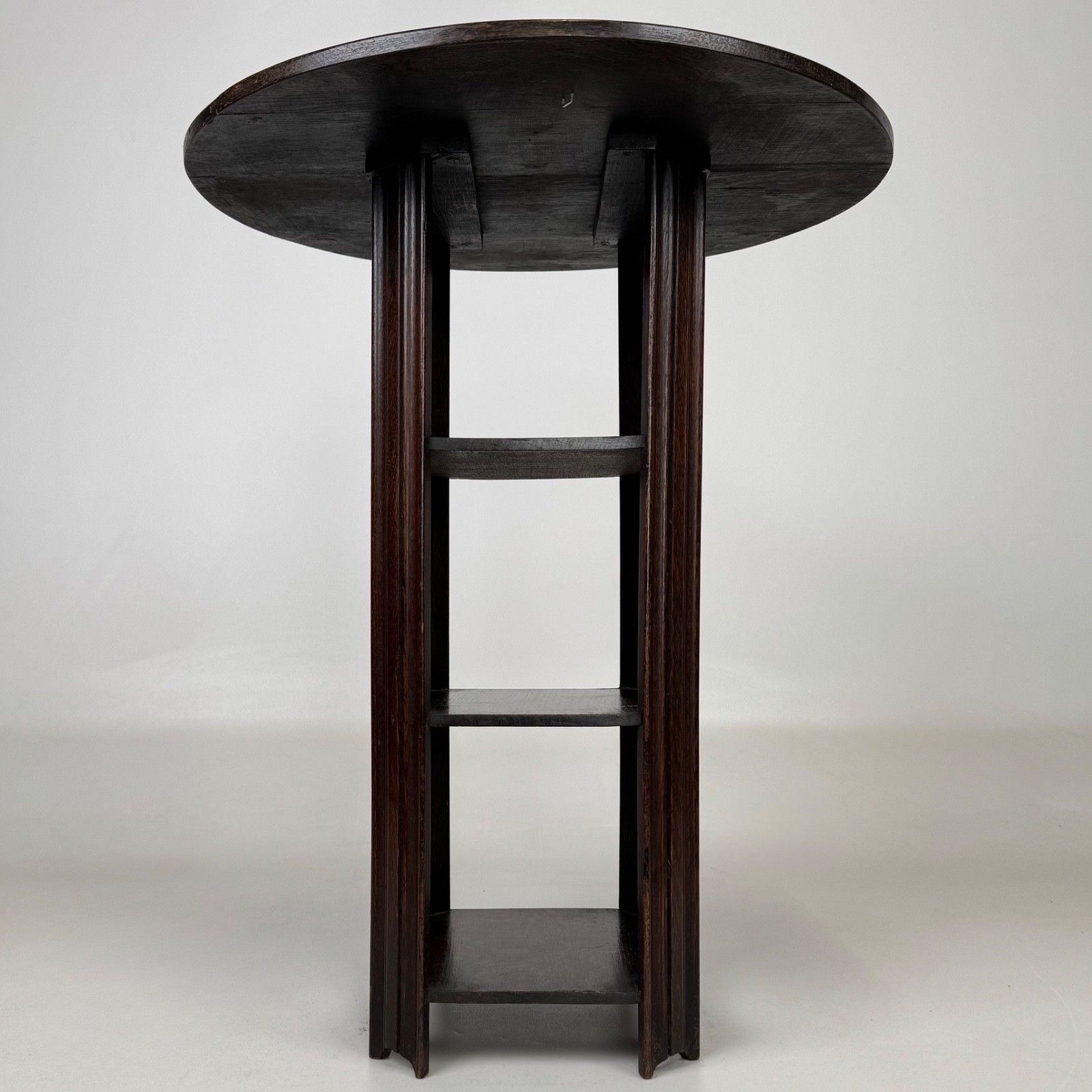 Antique 20th Century Unique Round Side Table In Oak photo for sale