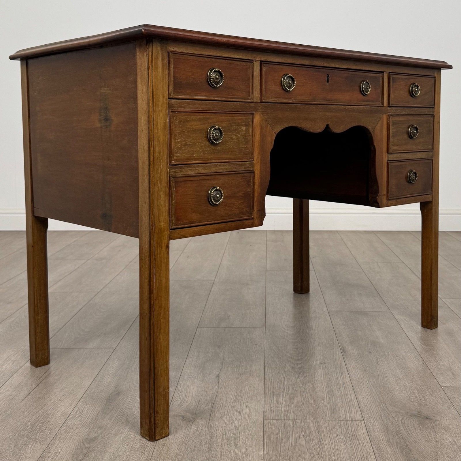 Antique 20th Century Writing Table In Mahogany photo vintage