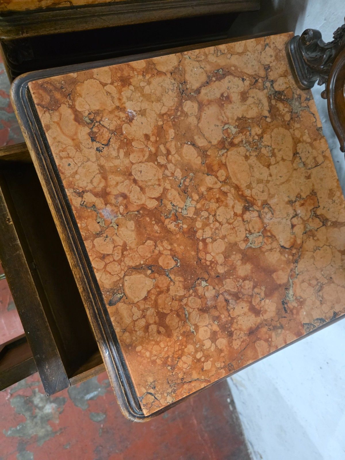 photo for sale A Pair Of Antique French Marble Top Bedsides Cabinets