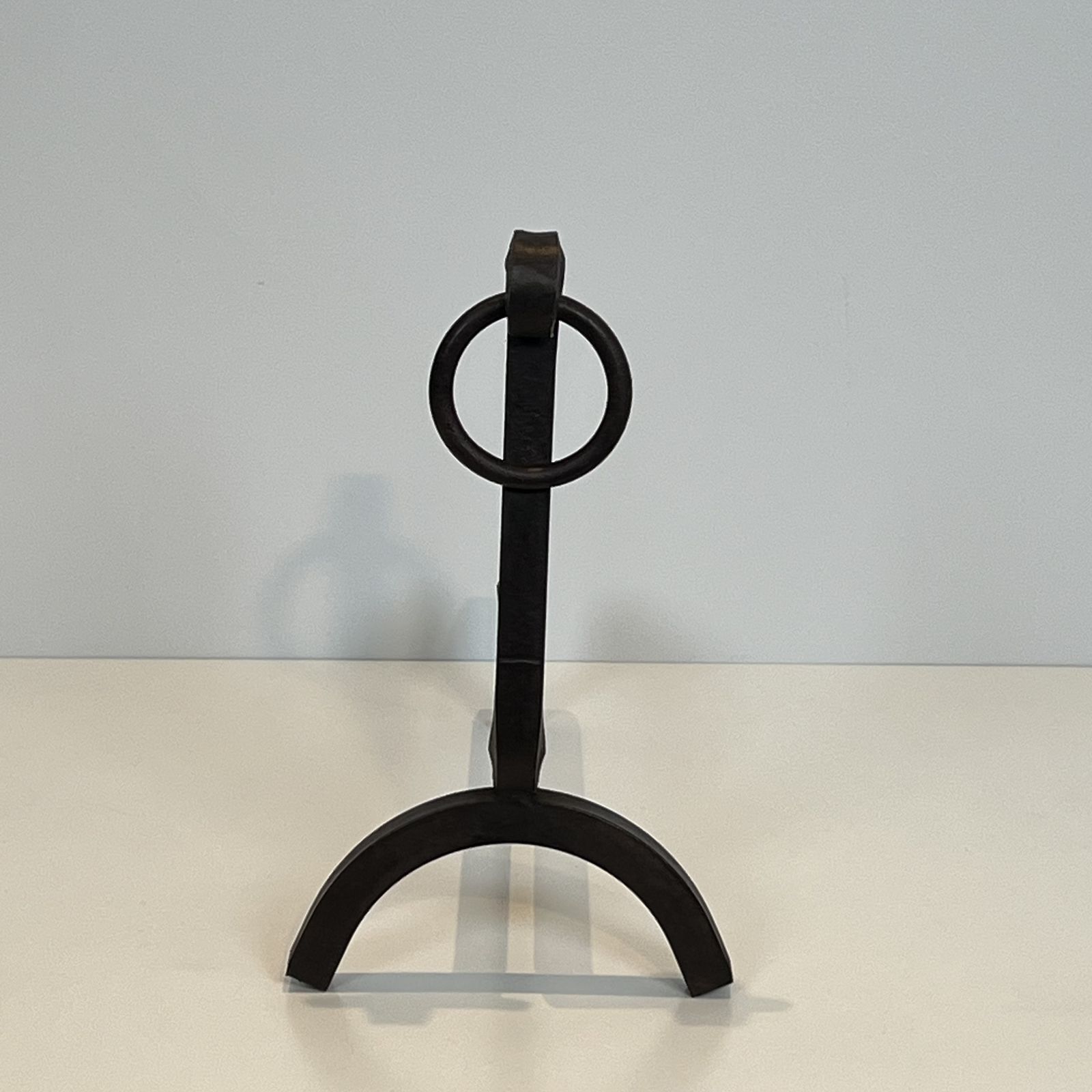 Pair Of Modernist Wrought Iron Andirons photo vintage