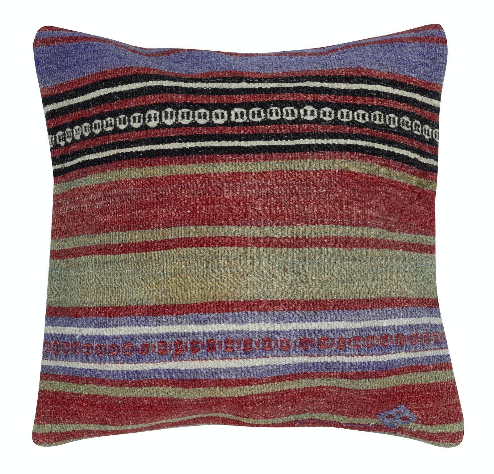 20"X20" Set Of 2 Handmade Wool Kilim Cushion Covers. A Pair Of Accent Pillows photo for sale