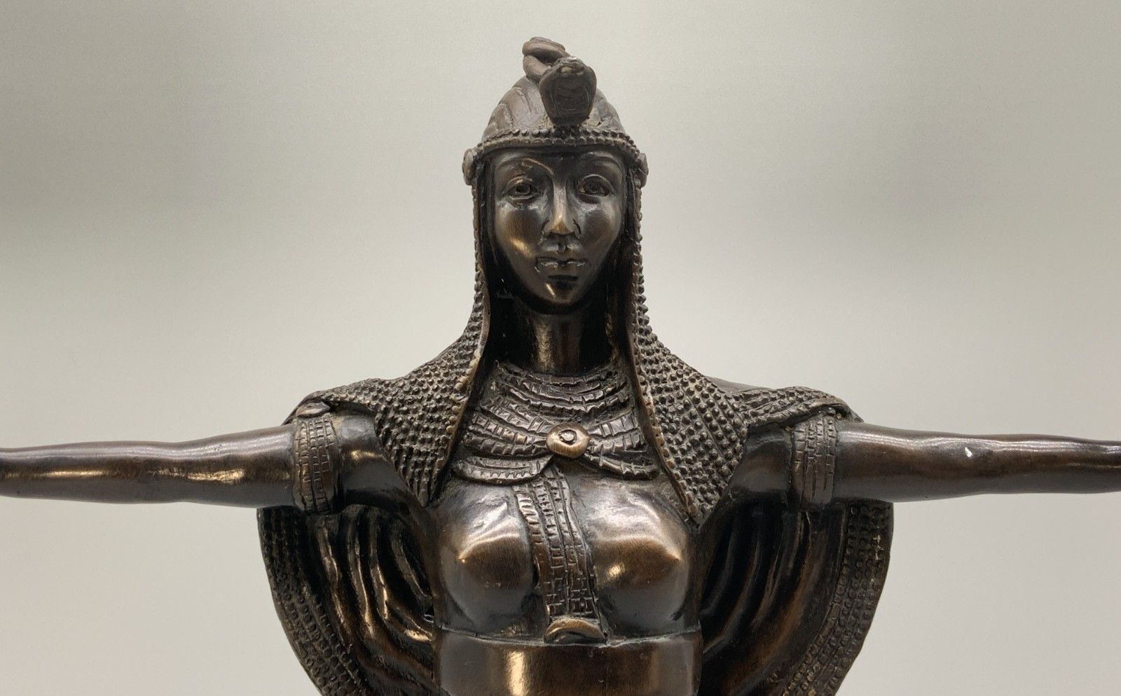 Bronze Candelabra Statue Candle Holder Sculpture Egyptian Revival Tall photo for sale