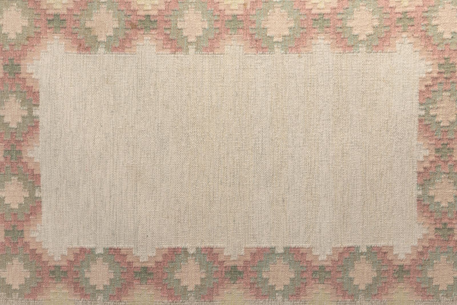Swedish Flatweave Carpet In Tones Of Green photo for sale