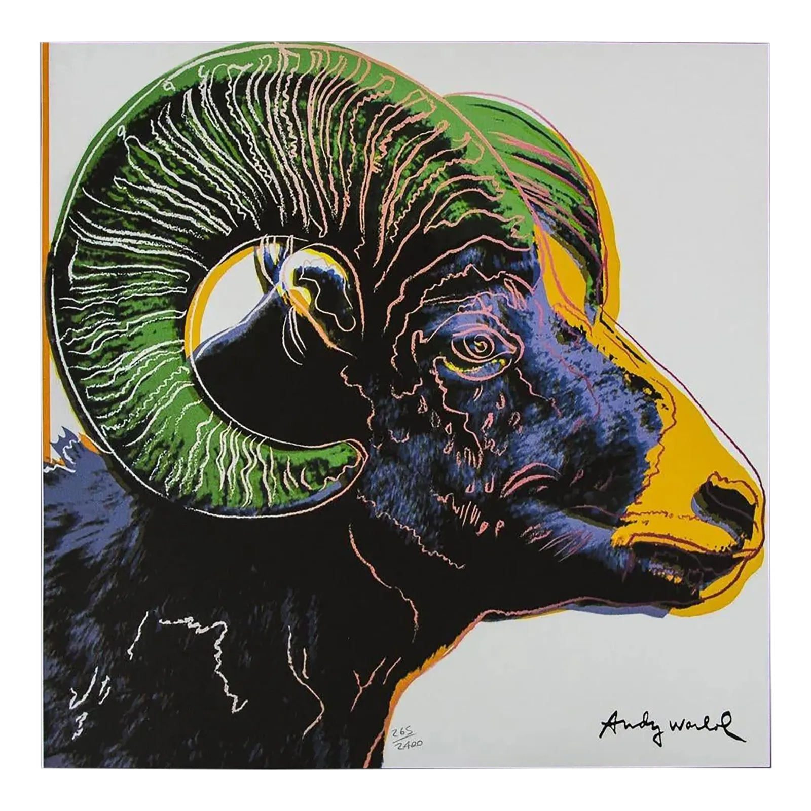 1986 Carnegie Museum Of Art After Andy Warhol "Bighorn Ram" Lithograph