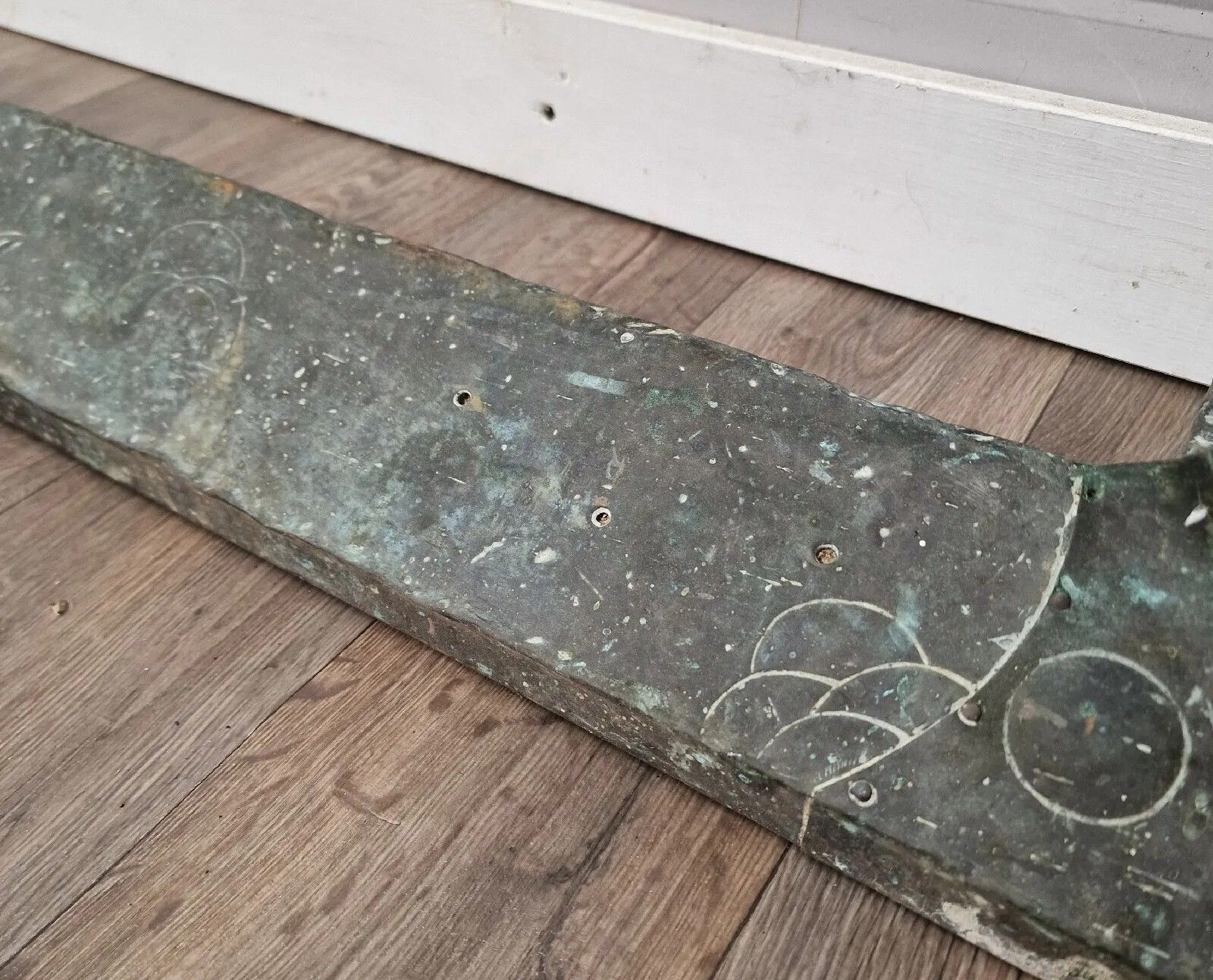photo for sale Arts & Crafts Fire Hearth Kerb Fender Brass? Copper Nouveau Antique