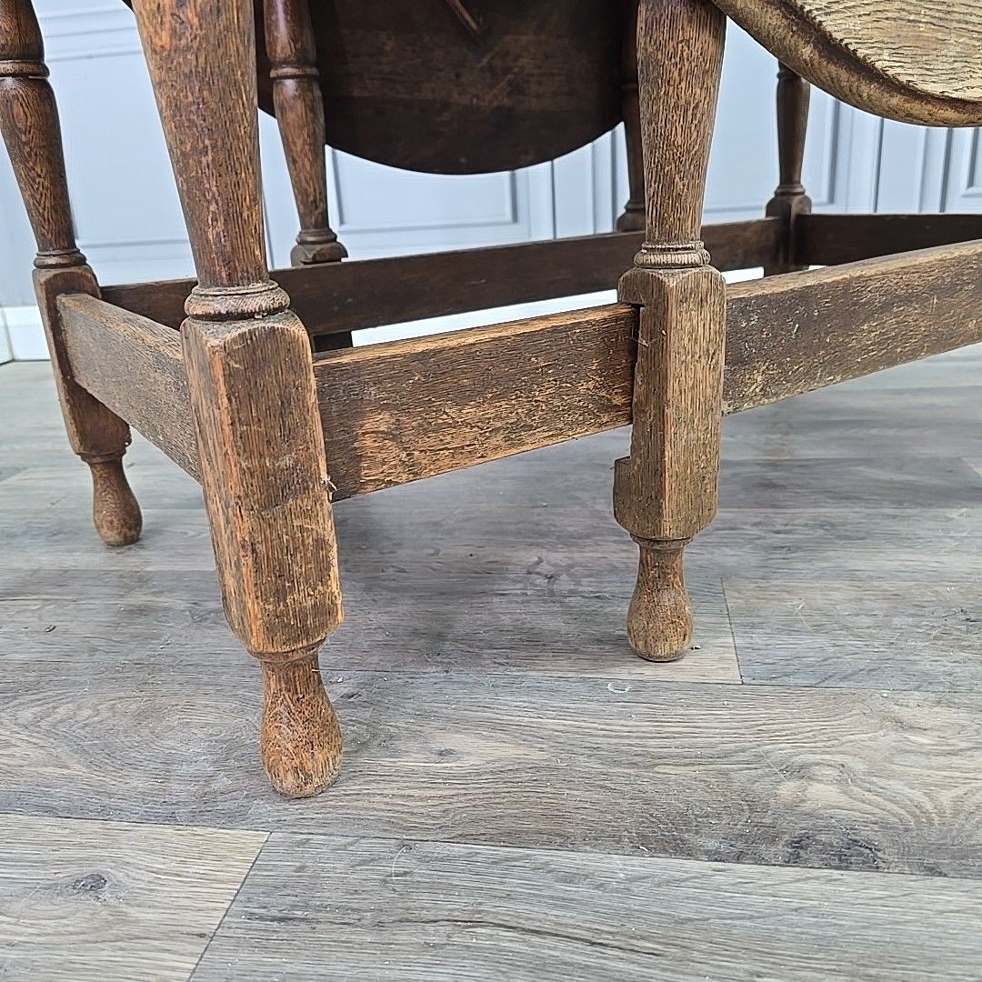 Antique Drop Leaf Table – Solid Oak Gate Leg – Country Farmhouse Wooden Dining photo Furniture