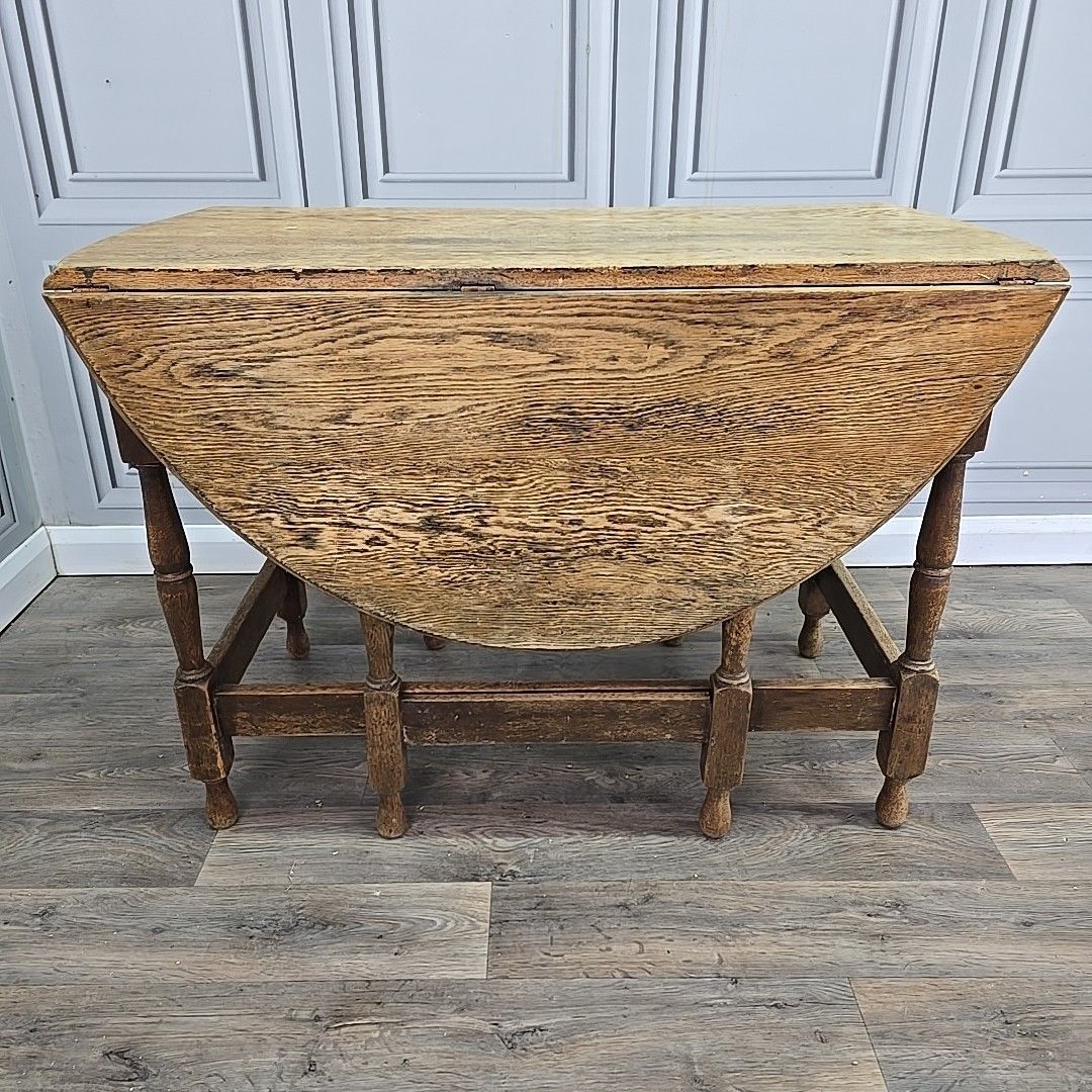 Antique Drop Leaf Table – Solid Oak Gate Leg – Country Farmhouse Wooden Dining photo buy