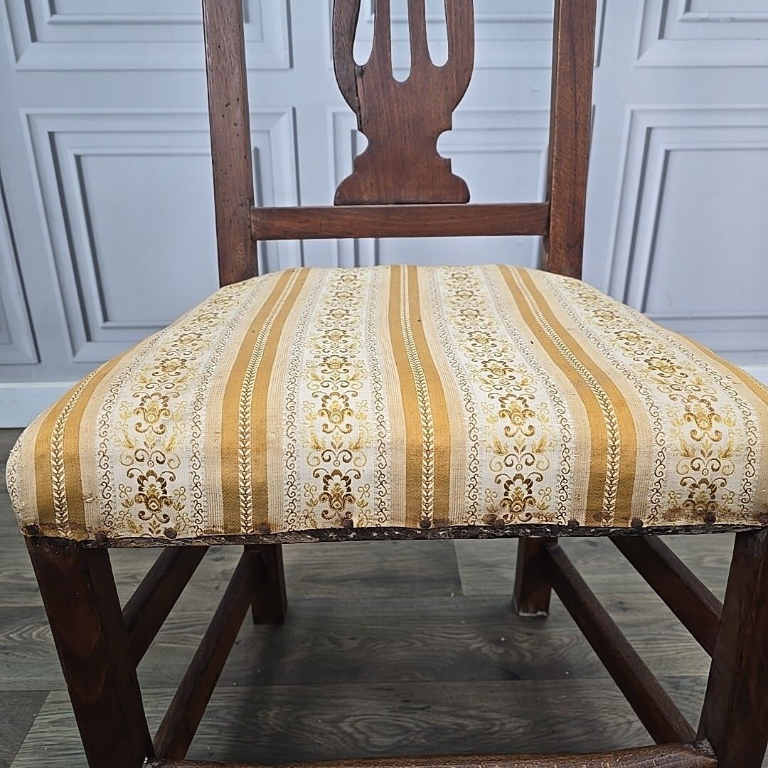Antique Dining Chair Upholstered Bedroom Hall Seat Vintage Decorative Shape photo buy