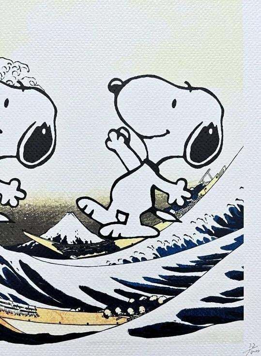 Death Nyc   Hokusai And Snoopy   Limited Edition With Certificate photo Art