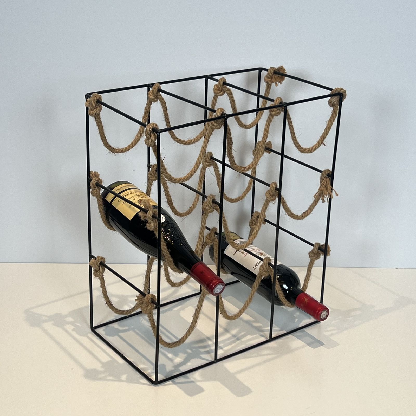 Metal And Rope Bottle Holder, 1980s