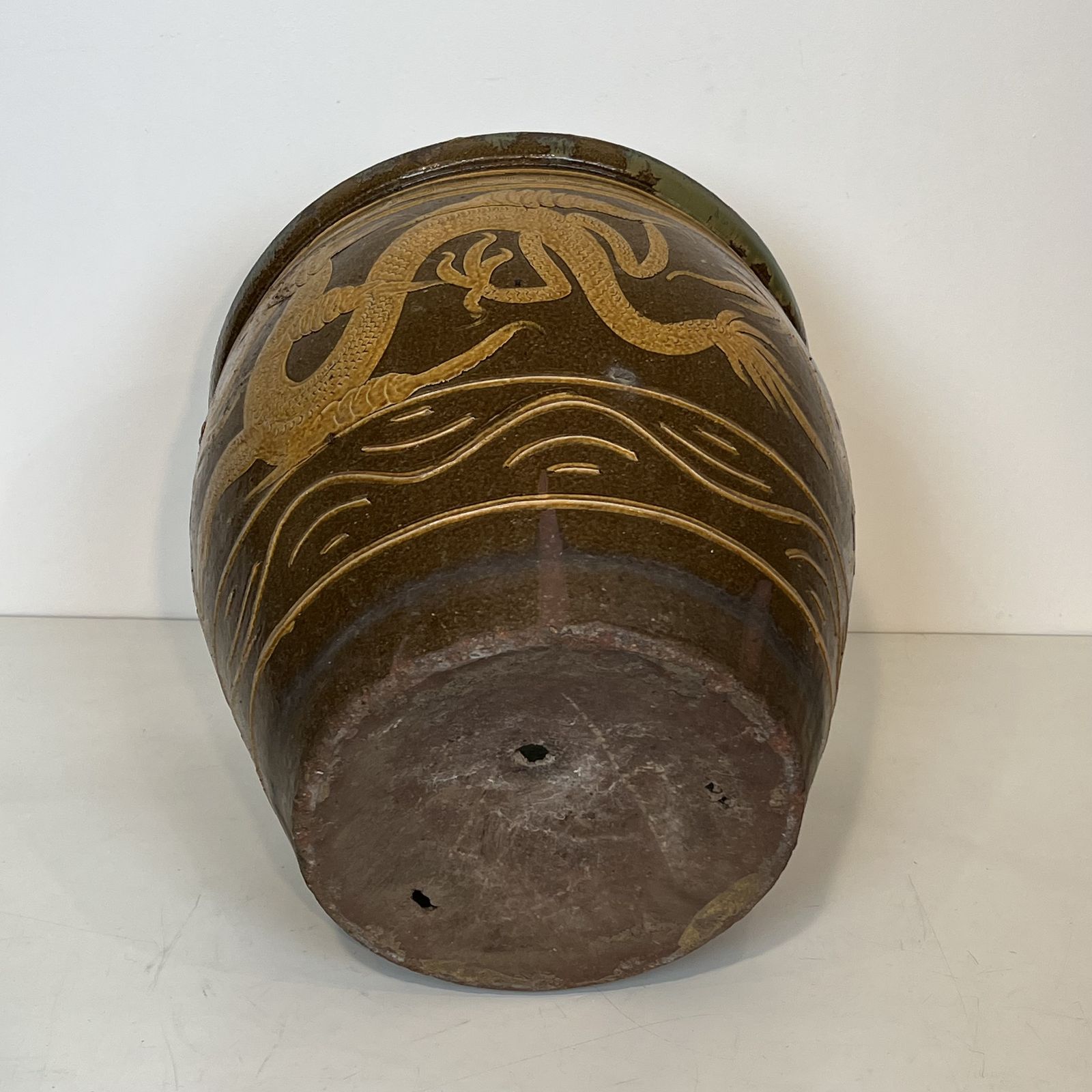 Large Chinese Glazed Terracotta Planter Decorated With Dragons photo buy