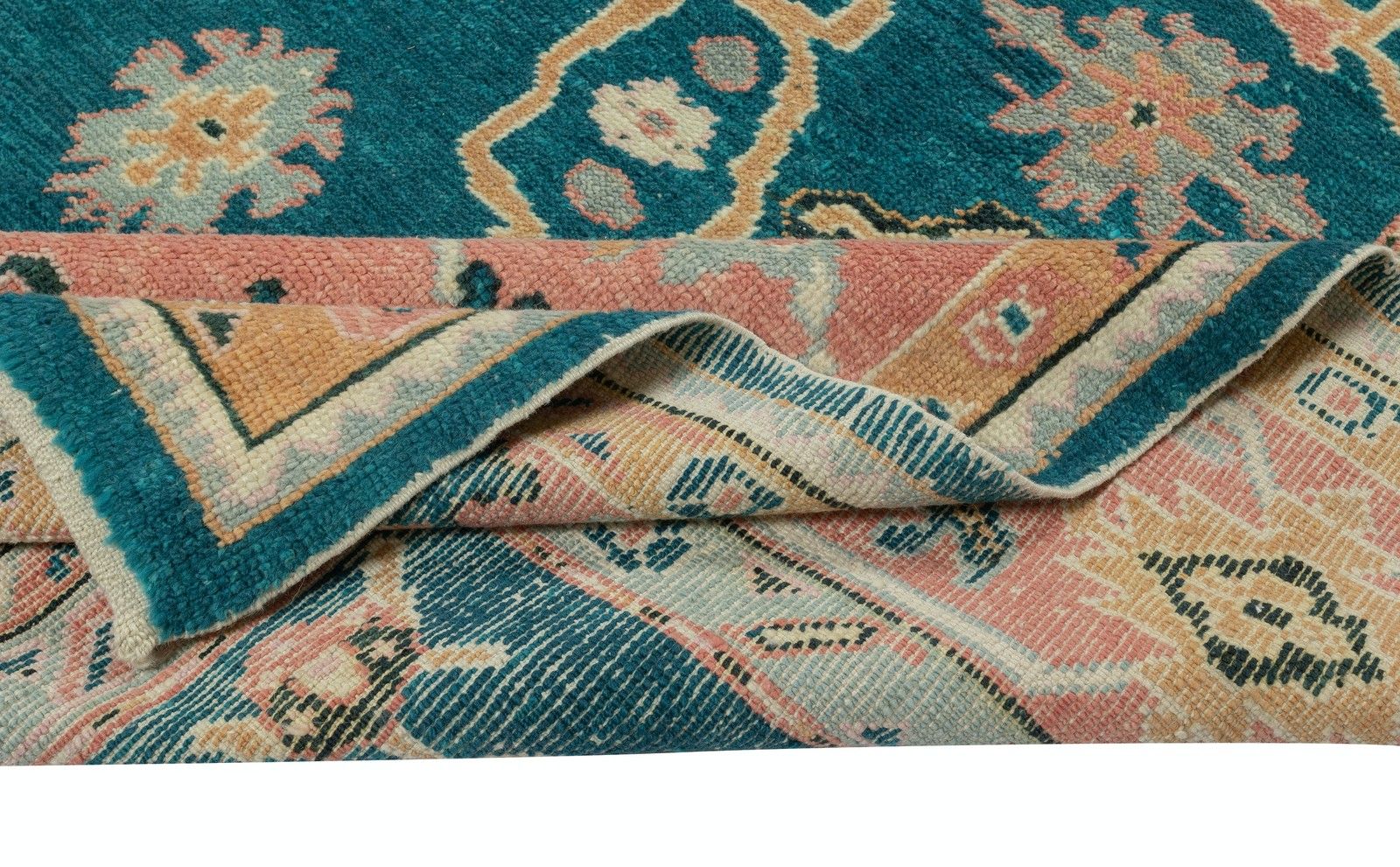 9.4x12.7 Ft Hand Knotted Oushak Rug, Custom Size & Colors, Green Wool Area Rug photo buy