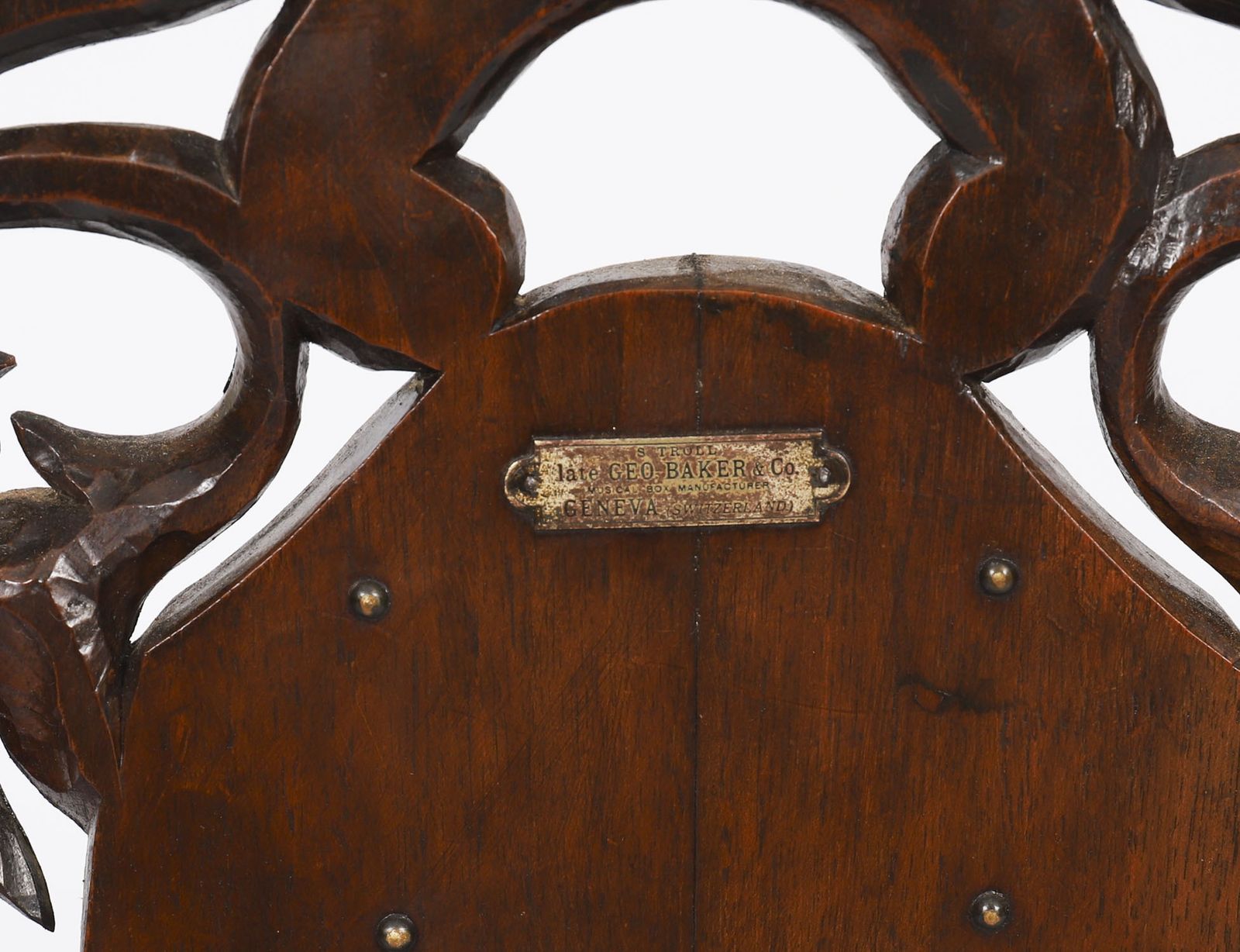 photo buy Antique Swiss Walnut Marquetry Inlaid Musical Chair 19th C