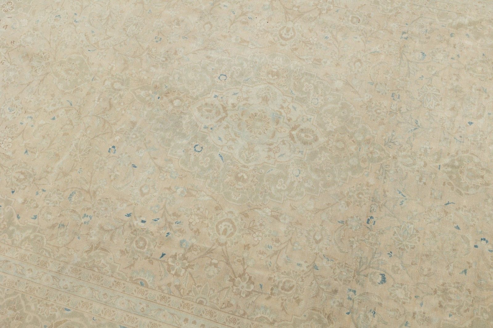 9x12.2 Ft One Of A Kind Vintage Turkish Area Rug, Handmade Beige Large Carpet photo for sale