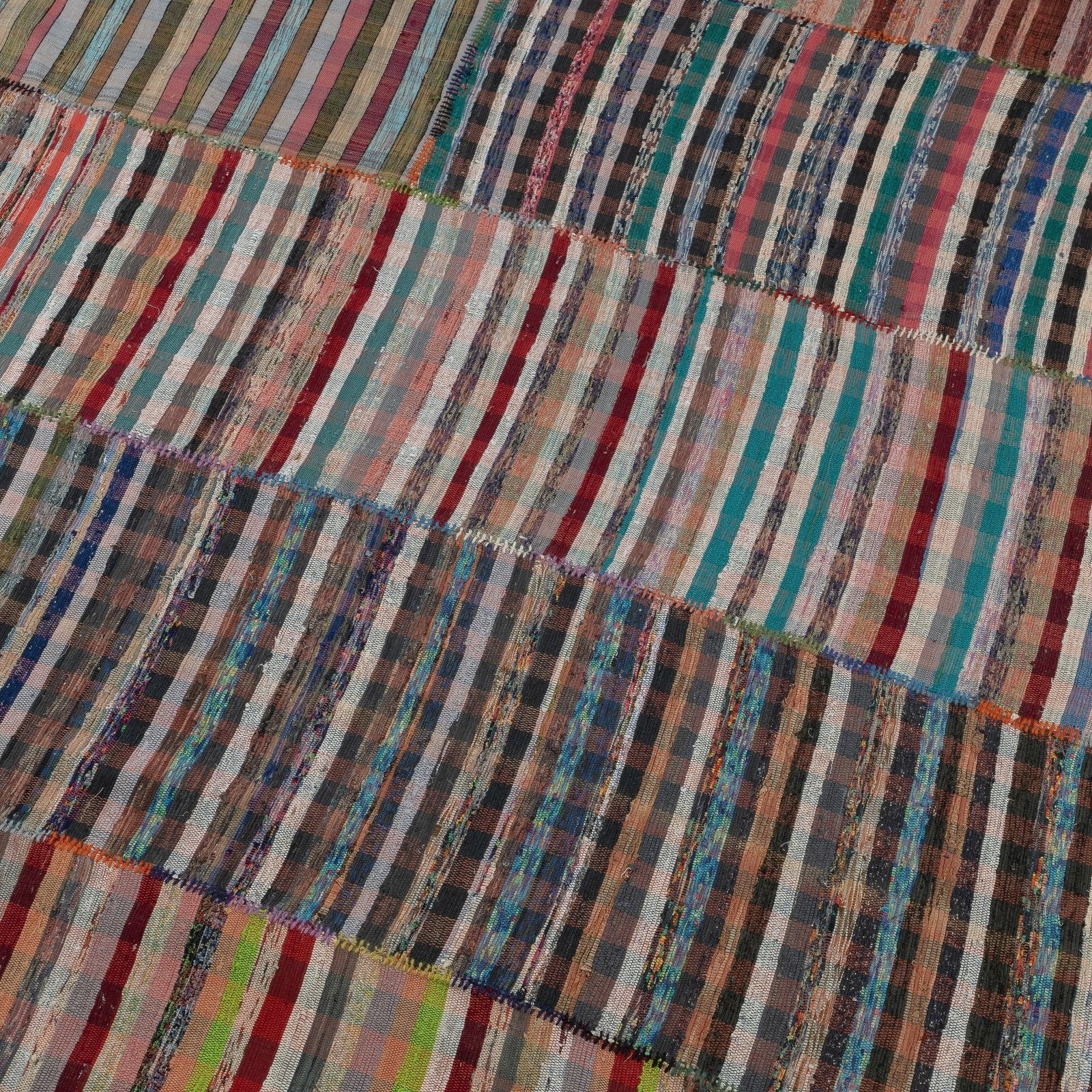 11.2x18 Ft Adjustable Oversize Rag Rug, Vintage Handmade Cotton Kilim Carpet photo furniture
