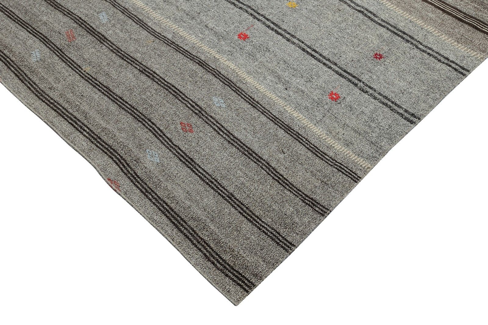 9.7x14.2 Ft Vintage Gray Kilim, Adjustable Hand Woven Carpet, Large Rug photo furniture