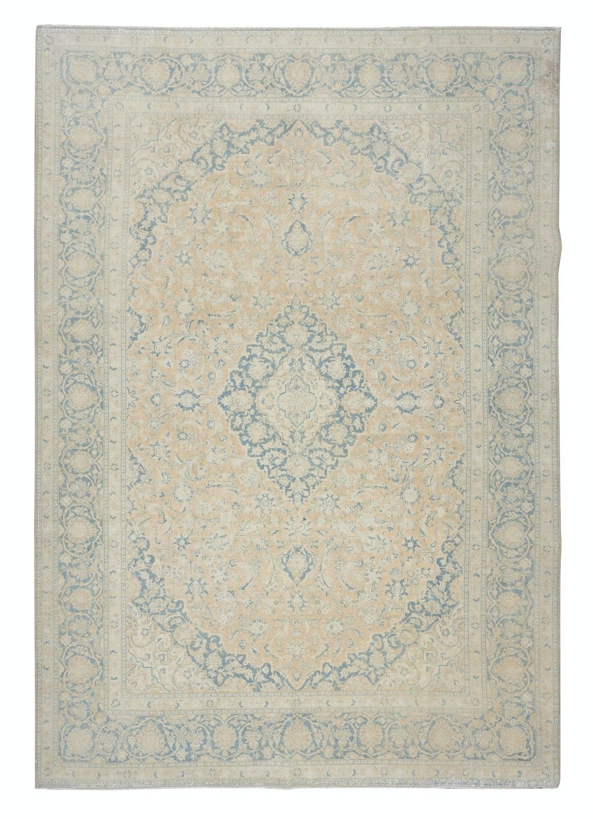 7.6x10.5 Ft One Of A Kind Handmade Turkish Area Rug, Vintage Beige Large Carpet photo furniture