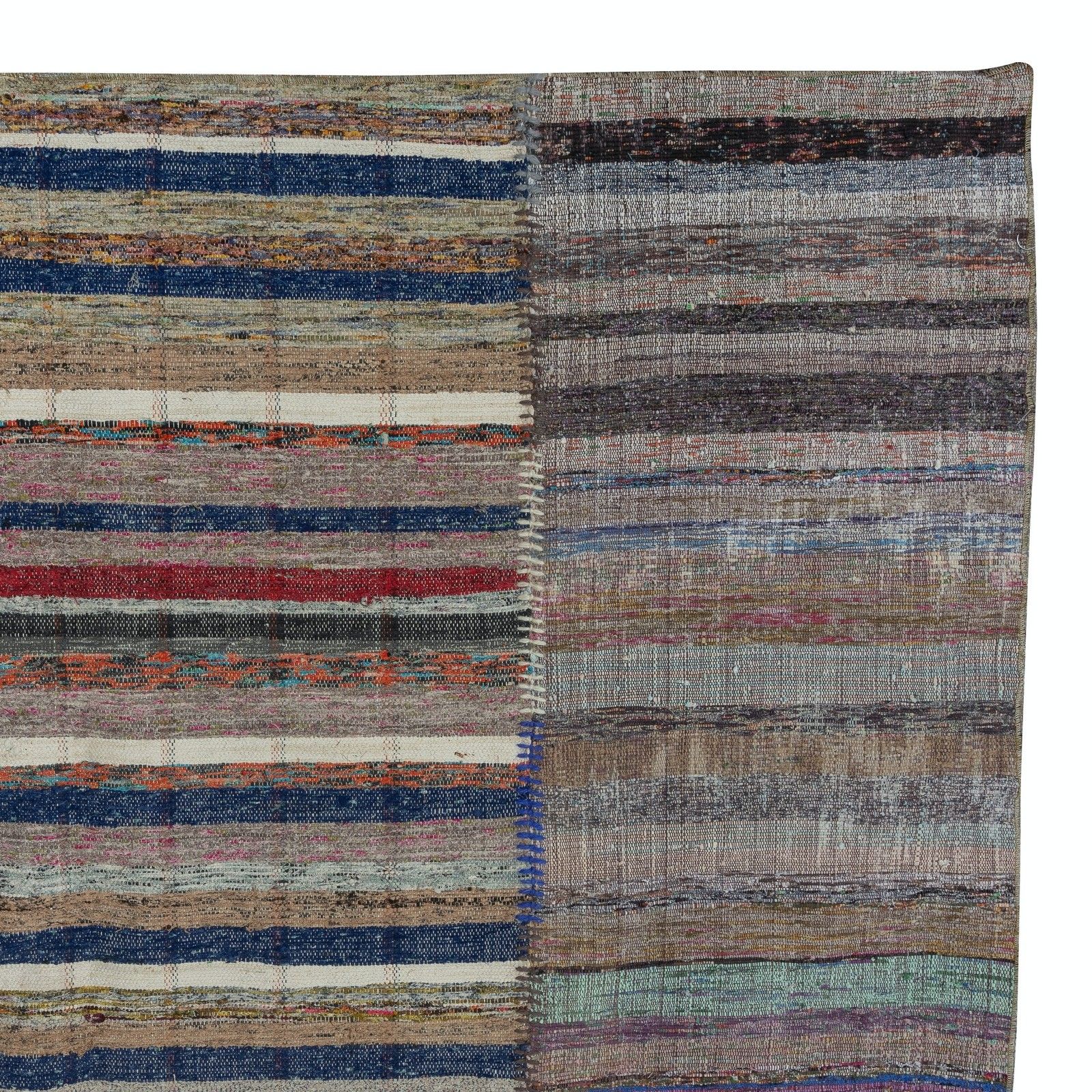 12.5x18.3 Ft Adjustable Vintage Oversize Kilim, Handmade Rag Rug, Cotton Carpet photo 3402.0