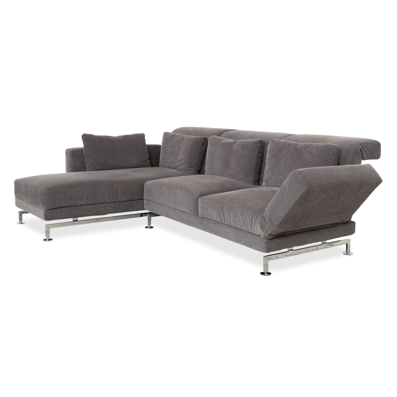 Canapé d'angle Brühl Moule en tissu gris, fonction manuelle photo for sale