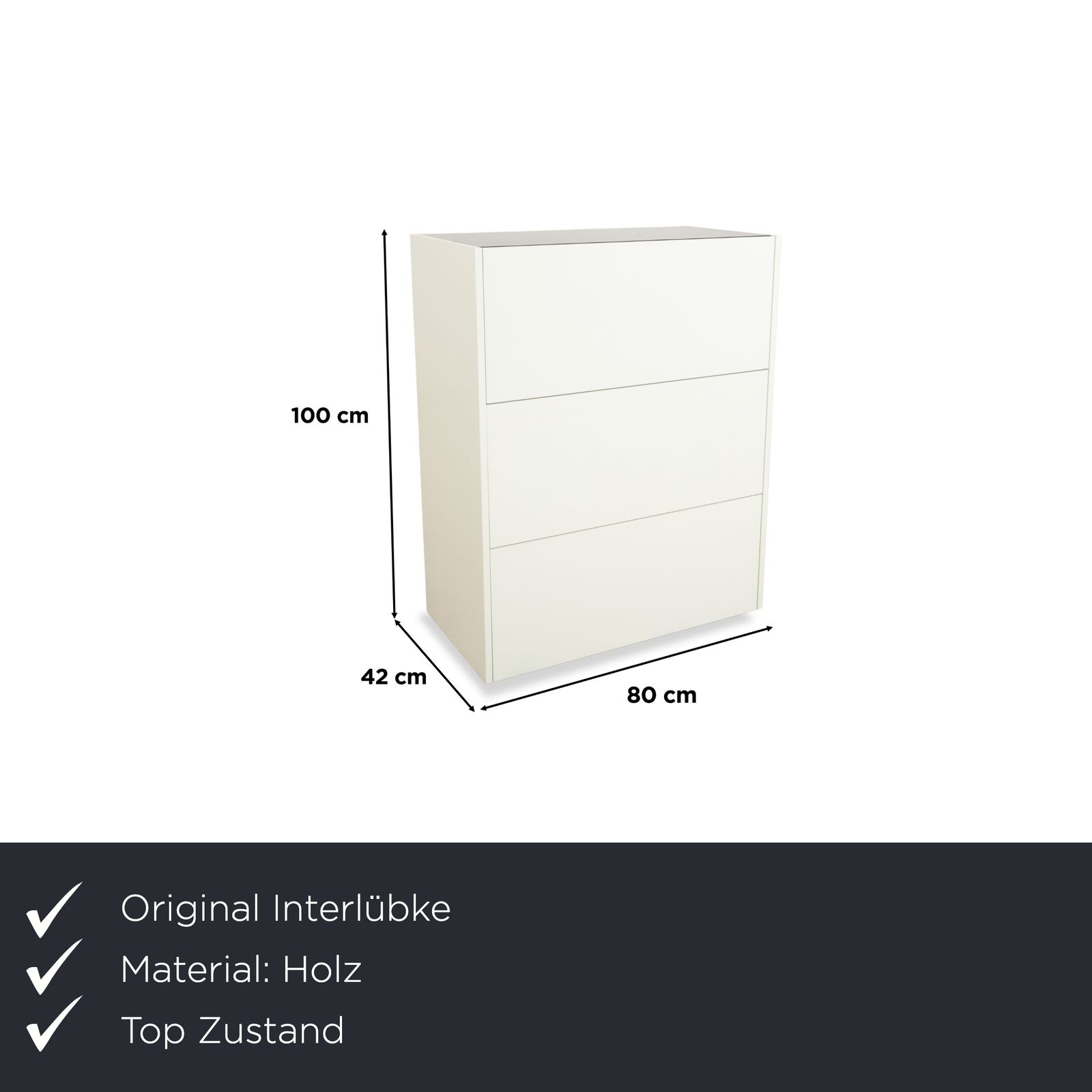 Buffet Interlübke Cube en bois blanc photo furniture