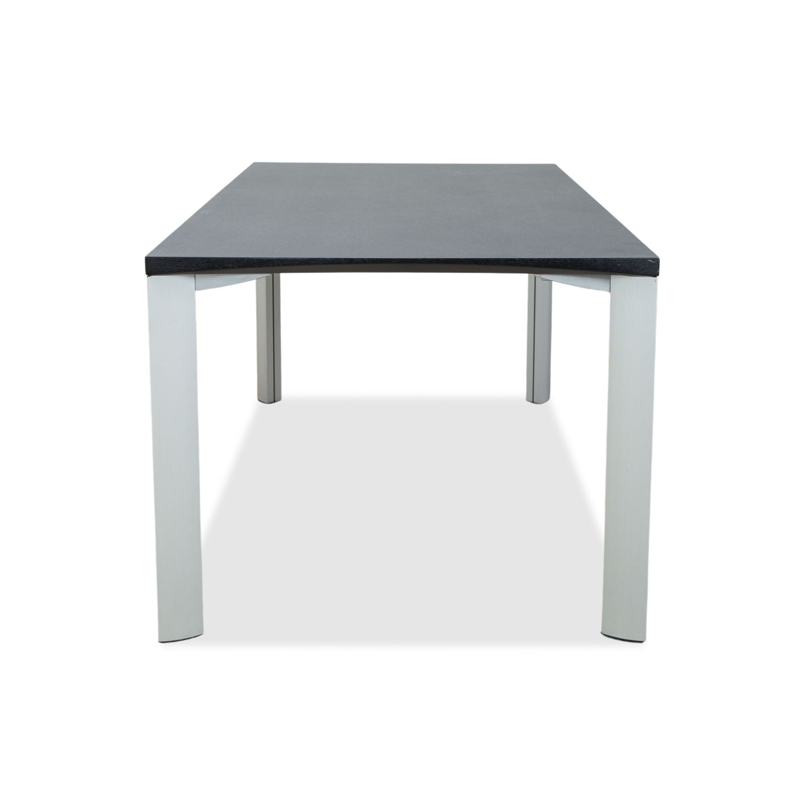 Table à manger Rosenthal, gris foncé, pieds argentés, 180 x 90 cm photo vintage
