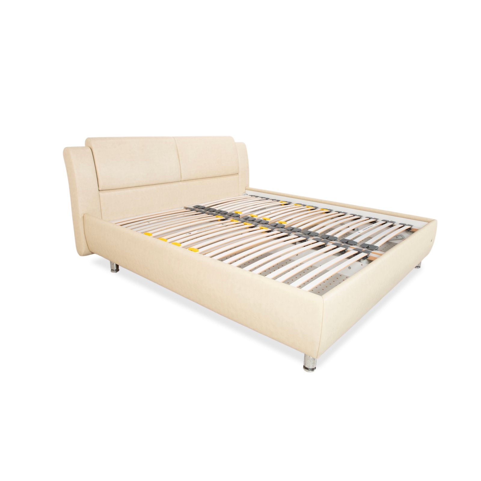 Lit Ruf Loftline en simili-cuir, beige/crème, 180 x 200 cm photo for sale