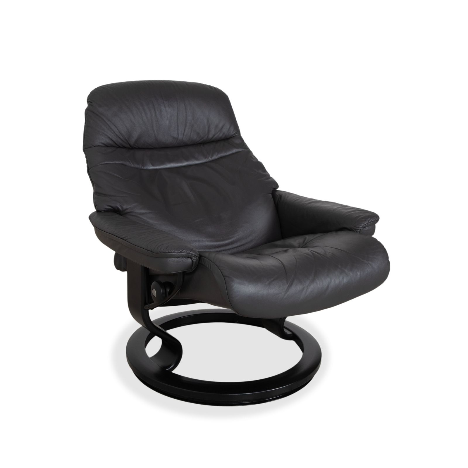 Fauteuil relax Stressless Sunrise en cuir gris foncé anthracite graphite, fonction manuelle photo Mobilier