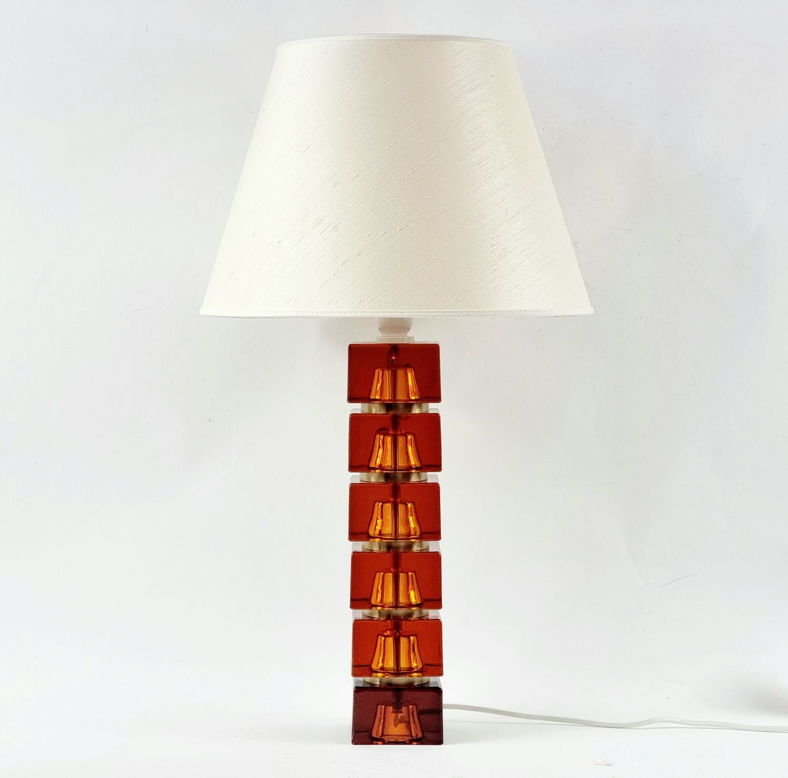 Large Mid Century Scandinavian Art Glass & Brass Table Lamp By Carl Fagerlund For Orrefors, Sweden, 1960s photo furniture