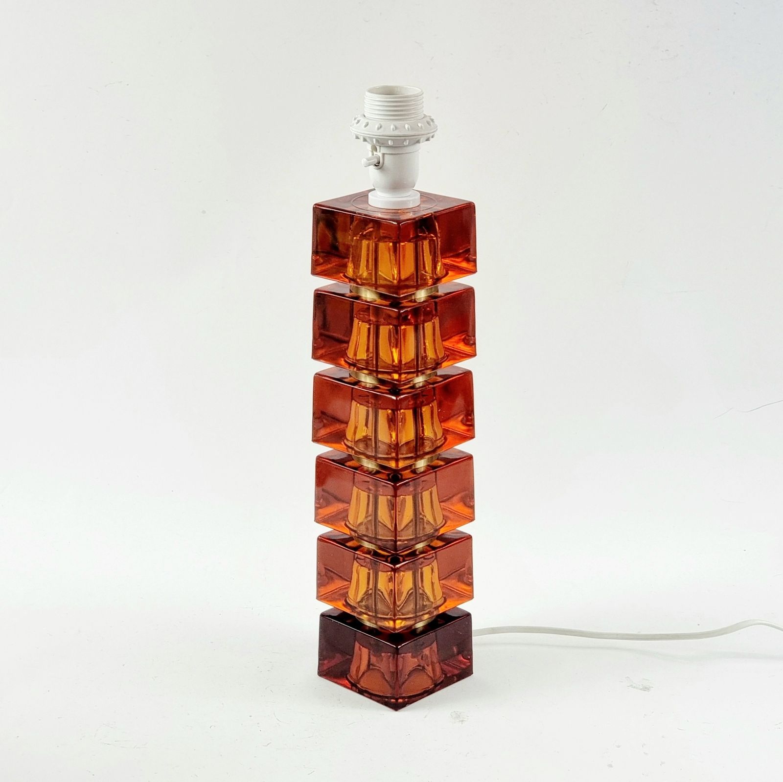 Grote Mid Century Scandinavische Kunstglas  En Messing Tafellamp Van Carl Fagerlund Voor Orrefors, Zweden, Jaren 1960 photo 550.0