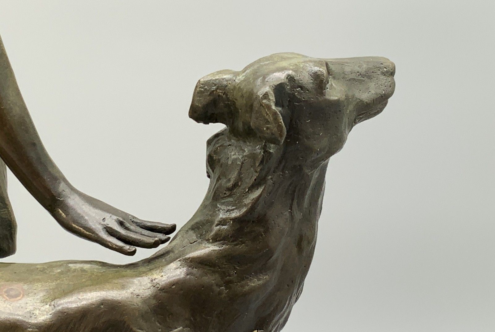 photo buy Bronze Statue Huntress And Greyhound French Contemporary Figural Antique Style
