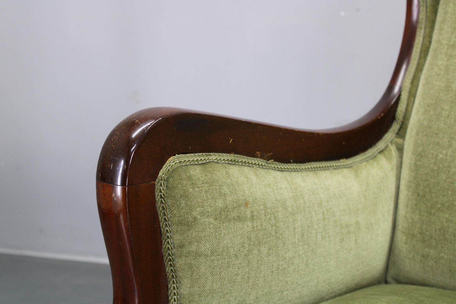 photo for sale Danish Mid Century Wingback Armchair By Frits Henningsen, 1950s