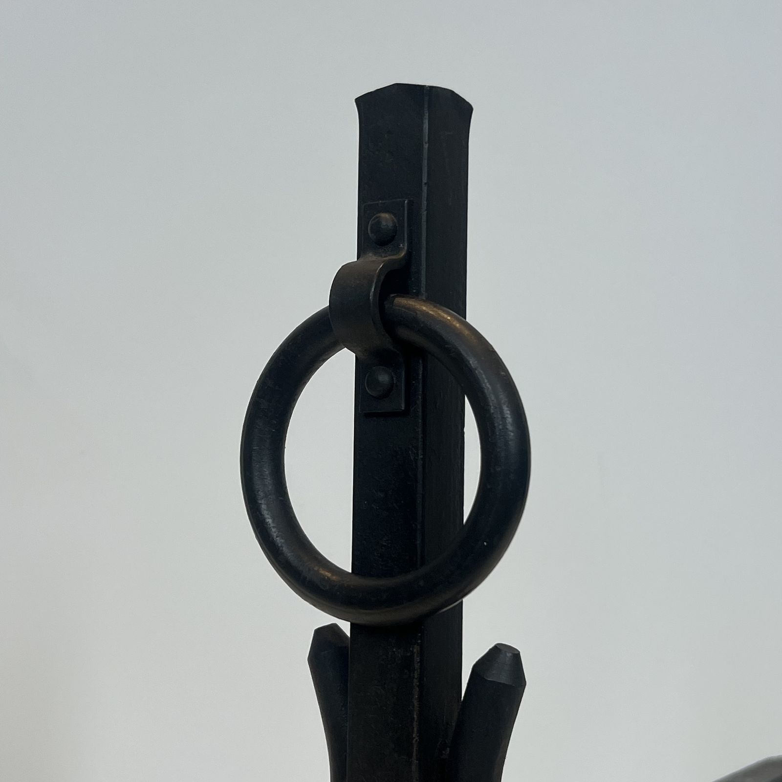 photo furniture Pair Of Modernist Wrought Iron Andirons In The Style Of Jacques Adnet
