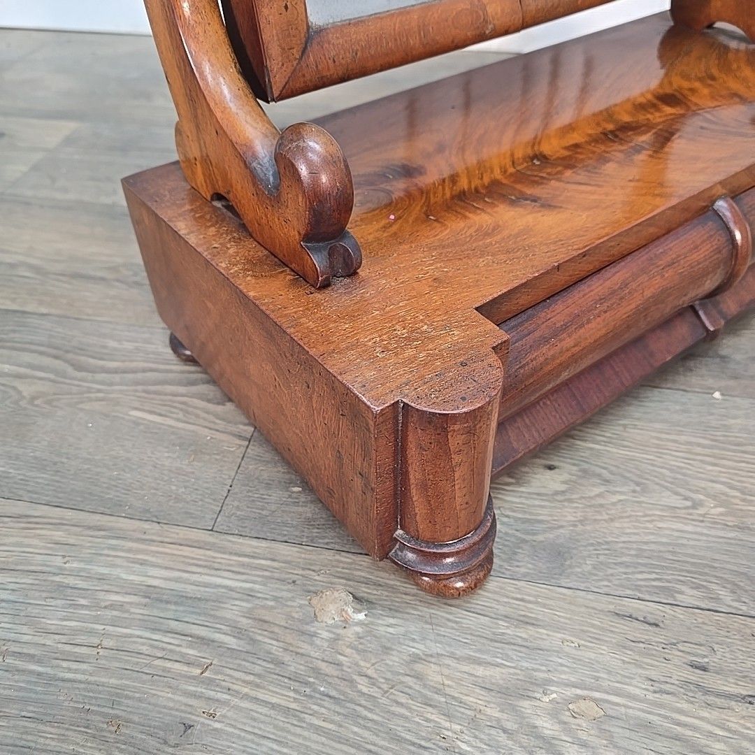 Antique Dressing Table Mirror & Drawers Victorian Flame Mahogany Bedroom Loo photo for sale