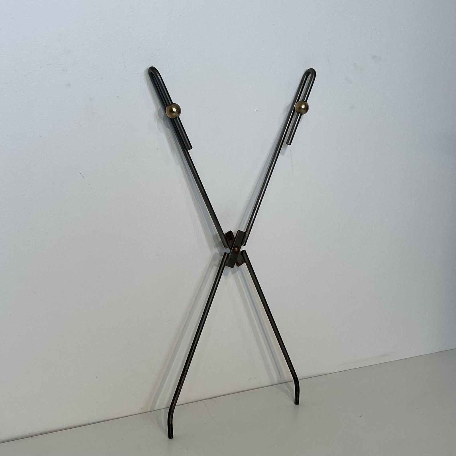 Fire Set In Brushed Steel And Brass photo vintage