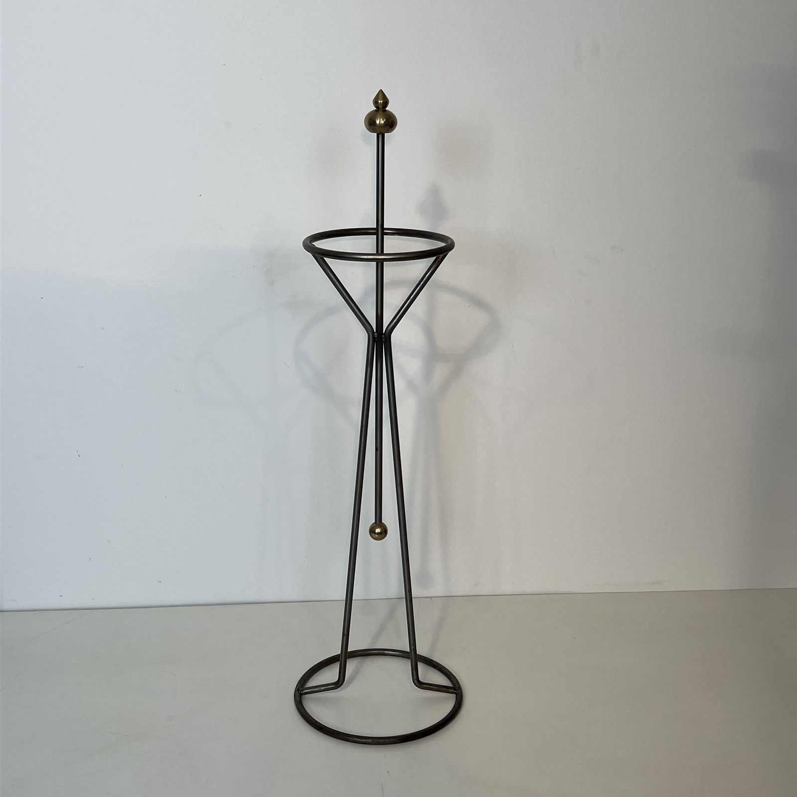 photo vintage Fire Set In Brushed Steel And Brass