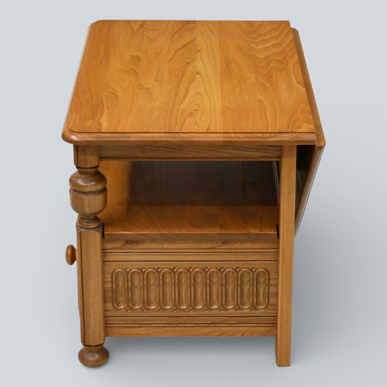 Ercol Tv Stand Video Cabinet Back Flap For Corner Use Light Finish Free Delivery photo 377.0