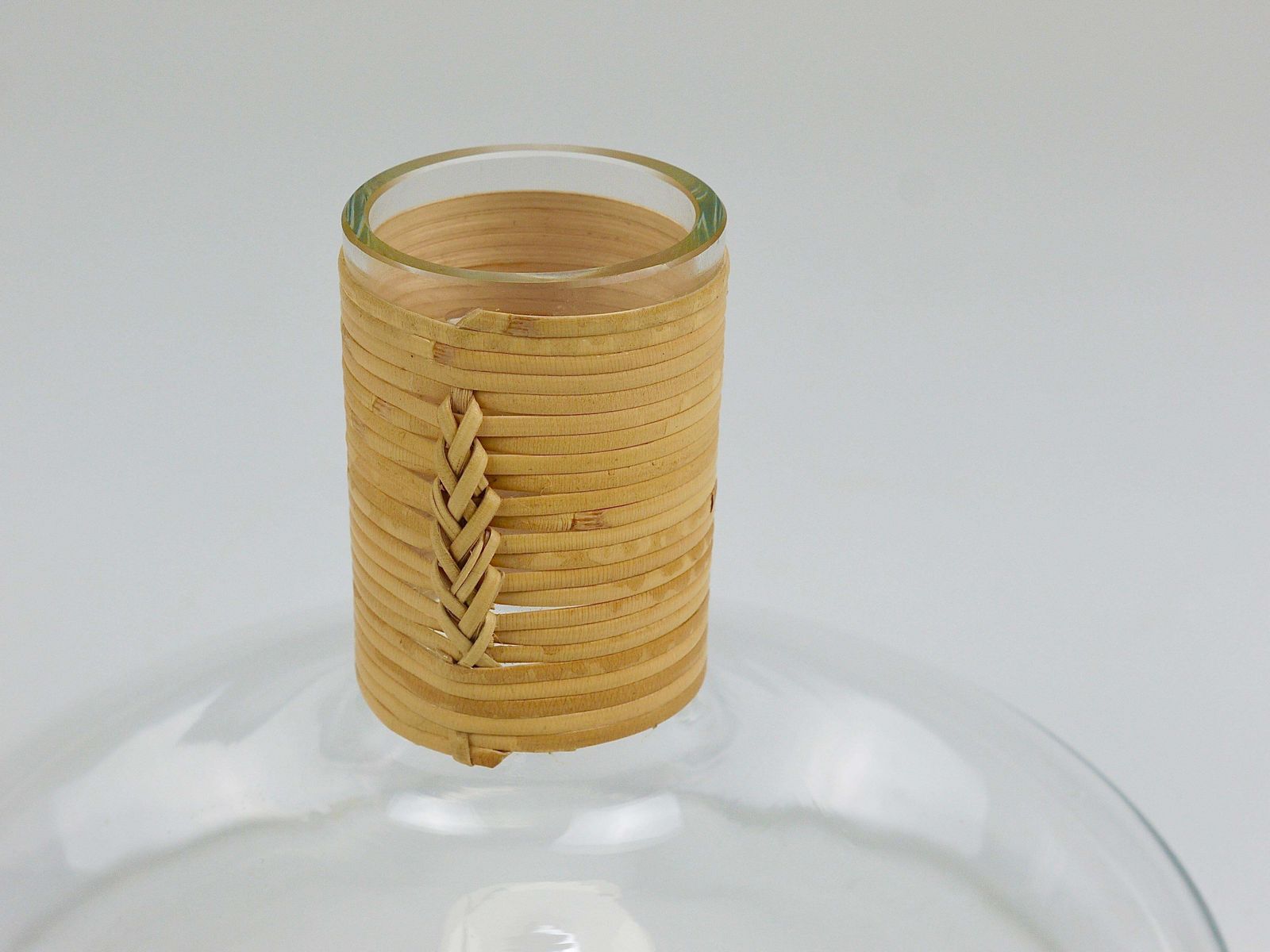 667.0 Carl Aubock Vase Decanter "Tuberkulinkolben" Raffia Wicker Top, Austria, 1950s photo