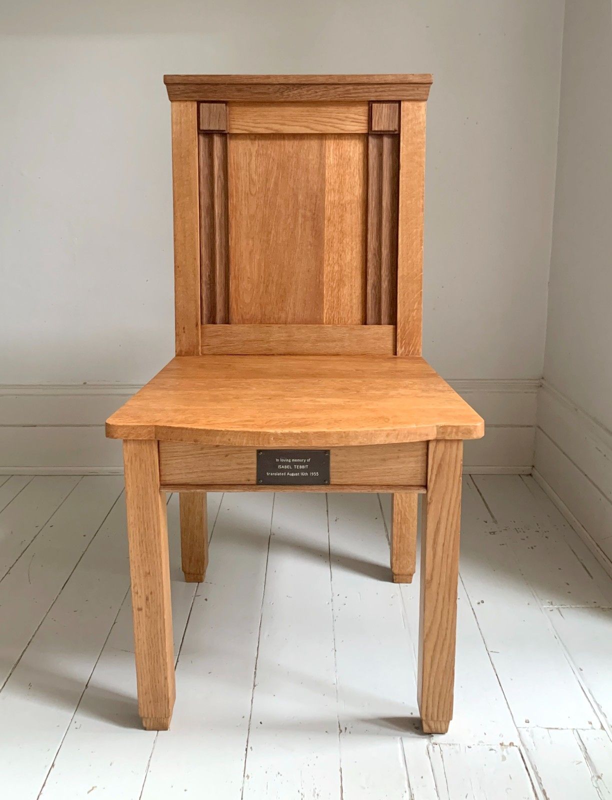 Pair Of Solid English Oak Hall Chairs Art Deco / Church / Altar Chair photo for sale