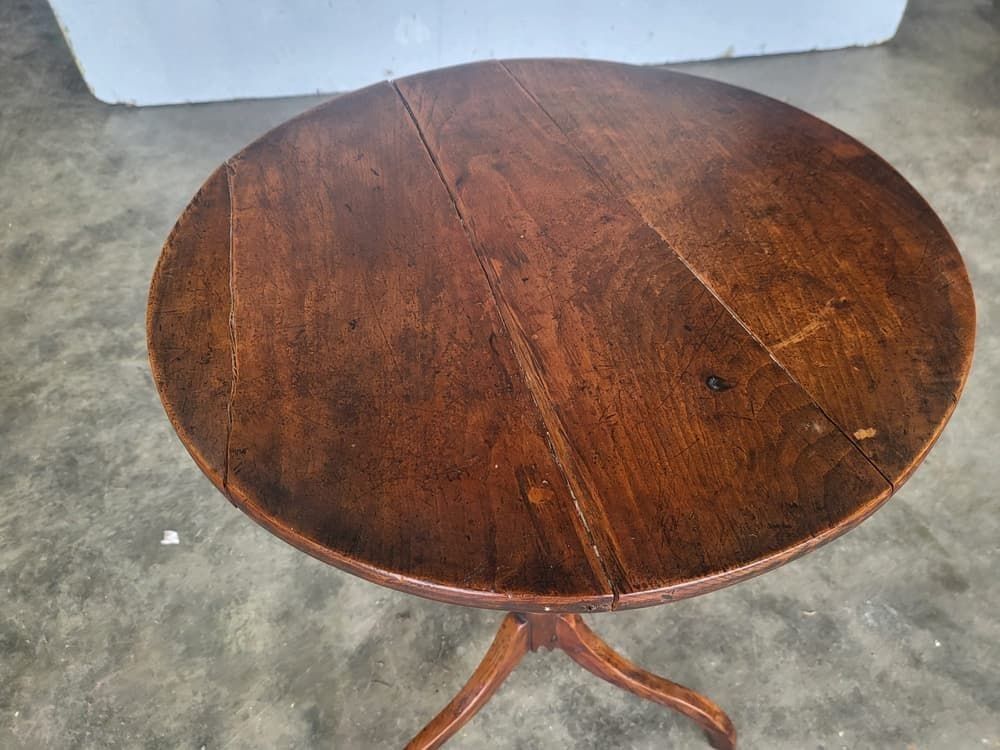 Antique Georgian Round Tripod Pod Side End Lamp Table photo Furniture