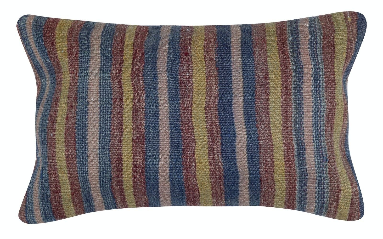 12"X20" Set Of 2   Vintage Wool Kilim Cushion Covers. Handwoven Lumbar Pillows photo for sale