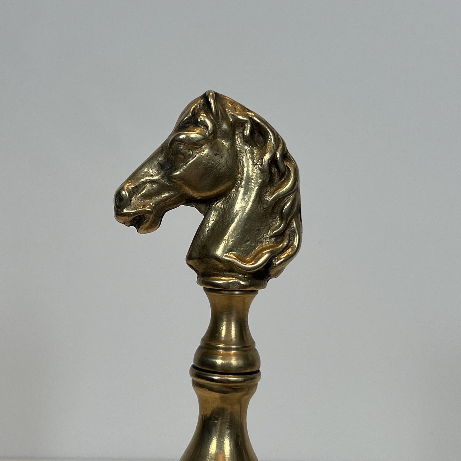 photo furniture Pair Of Brass Horse Shaped Andirons