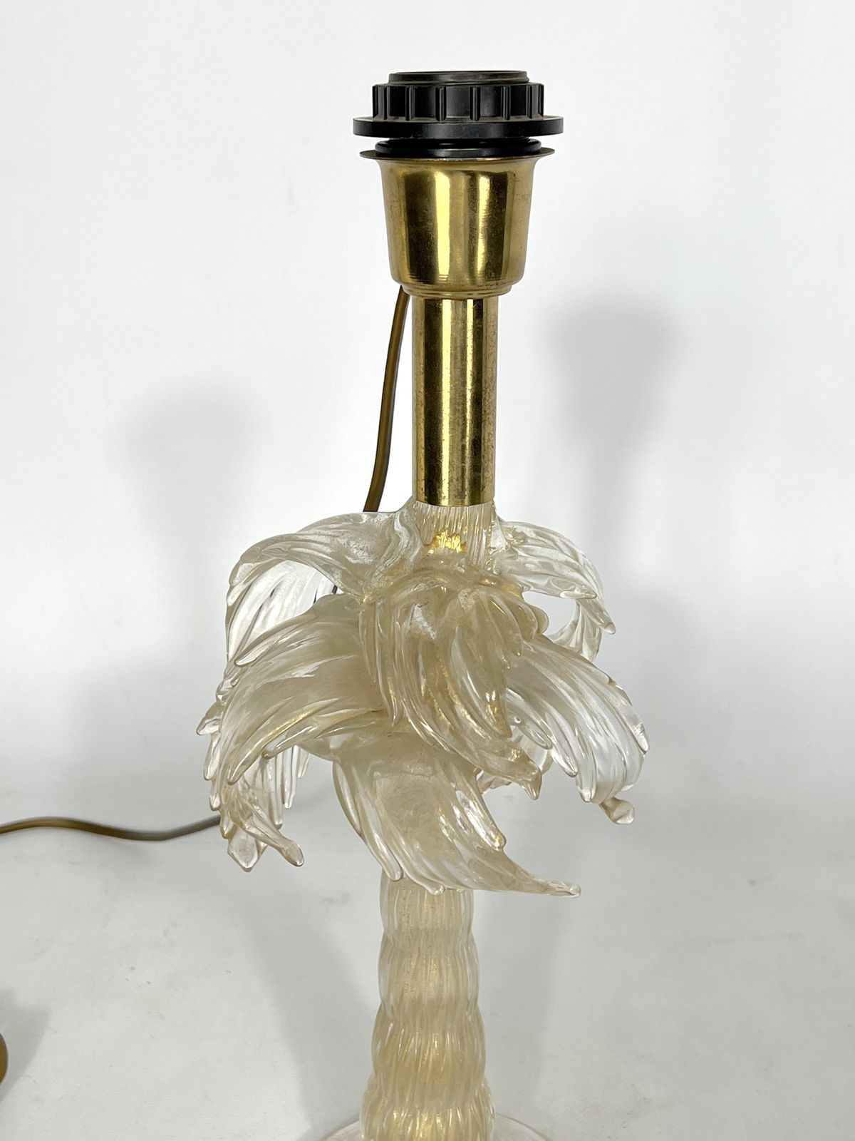 Mid Century Rare Brass And Murano Glass Table Lamp By Tommaso Barbi photo 1771.25