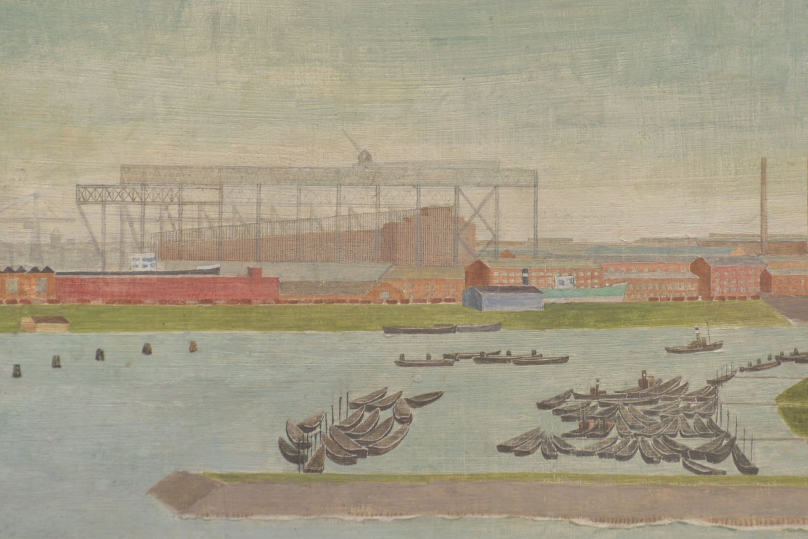 Hamburg Harbor, Around 1910, Oil On Cardboard, Inscribed A.Luxemburg photo Art