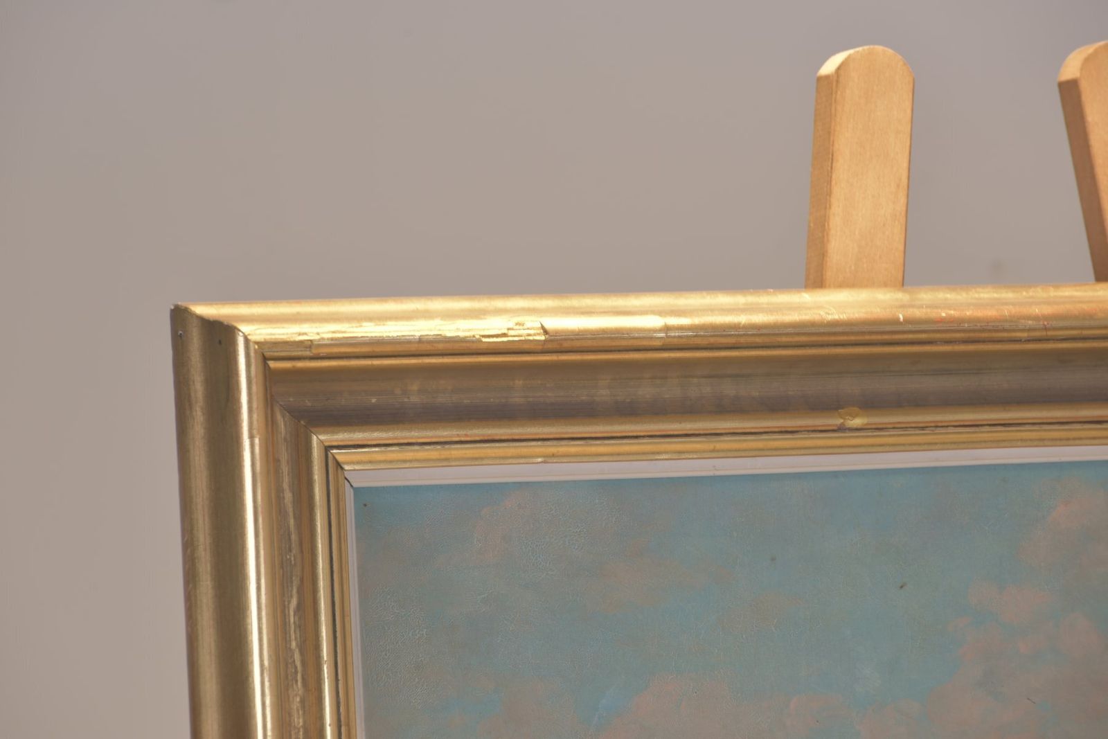 Venice With San Marco, Oil On Canvas In A Gold Frame photo vintage