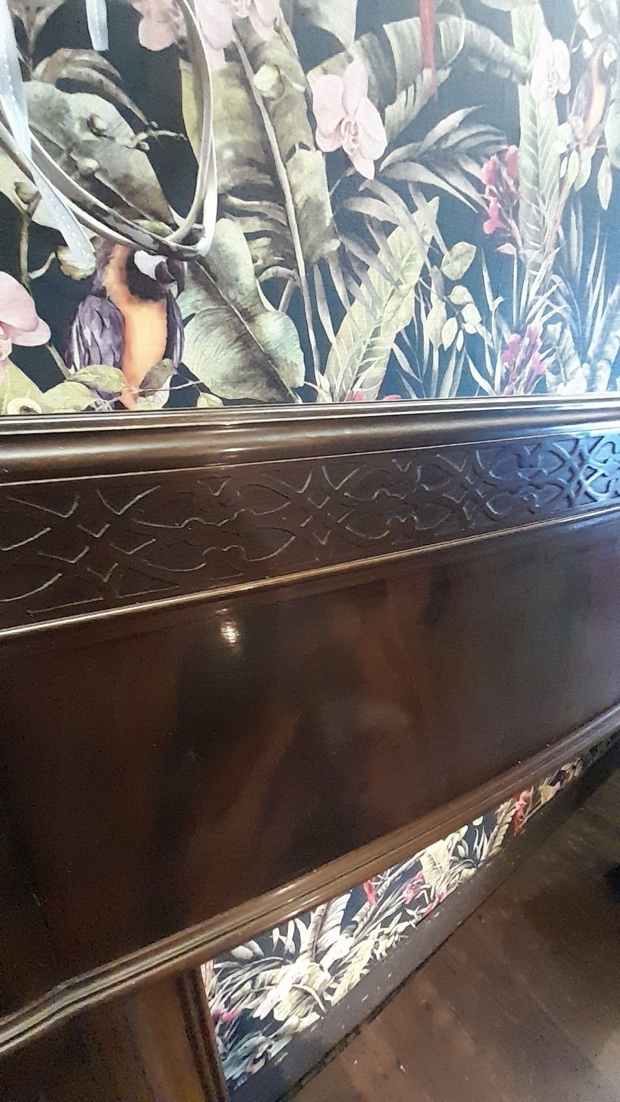 Home Fixtures Large Art Deco Mantlepiece Solid Carved Mahogany And Walnut,  Excellent Conditi photo